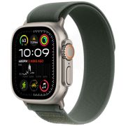Apple Watch Ultra 2, 2024 49 мм, корпус из бежевого титана, ремешок Trail зеленого цвета