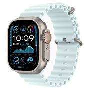 Apple Watch Ultra 2, 2024 49 мм, корпус из бежевого титана, ремешок Ocean голубого цвета
