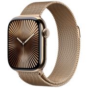 Apple Watch 10 series 46 mm Titanium case Gold with milanese loop