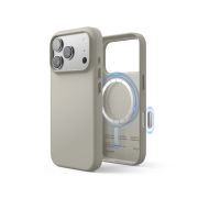 Elago для iPhone 17 Pro Max чехол Magnetic PU Leather Light Grey (MagSafe)